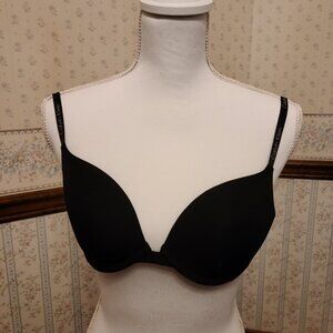 CALVIN KLEIN US 36B BLACK UNDERWIRE LOGO ON BAND /STRAPS-MINIMILIST/TIMELESS